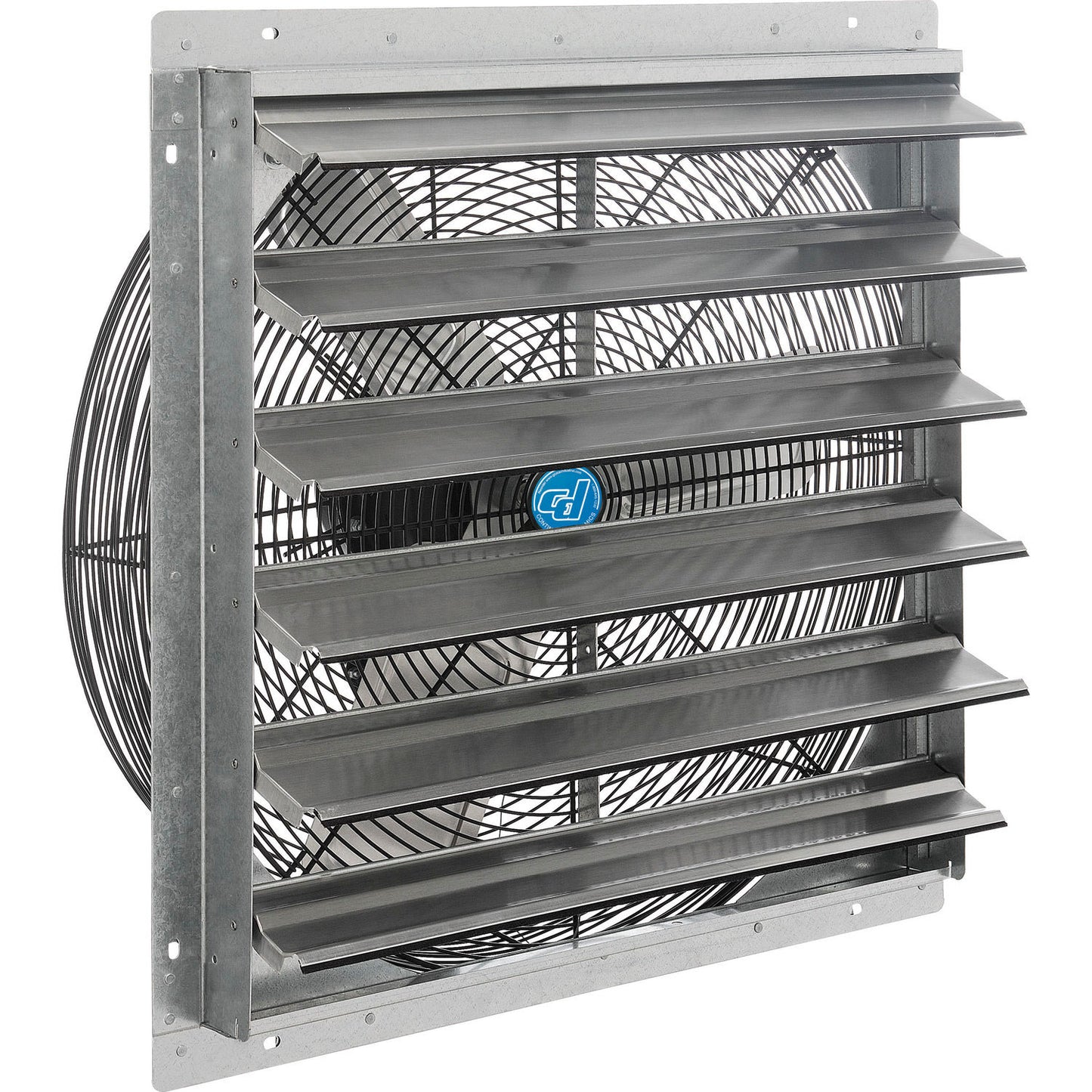 Global Industrial Continental Dynamics Direct Drive 24" Exhaust Fan w/ Shutter, 1 Speed, 7000 CFM, 1/4HP, 1Phase (WB294497)