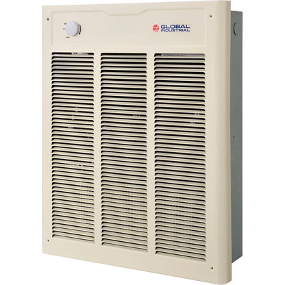 Global Industrial Fan Forced Wall Heater, Enclosed Motor, 4000/3000W, 240/208V (WB246743)