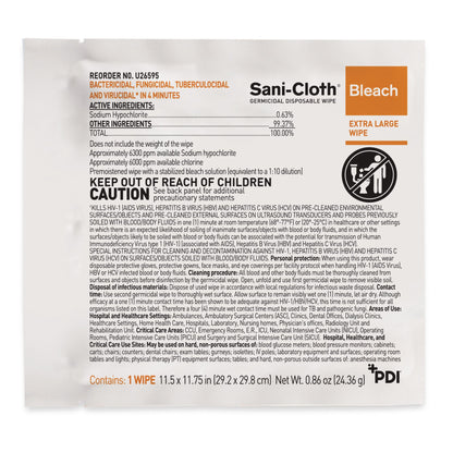 Sani-Cloth® Bleach Surface Disinfectant Cleaner Premoistened Germicidal Manual Pull Wipe 40 Count Individual Packet Chlorine Scent NonSterile (809669_EA)