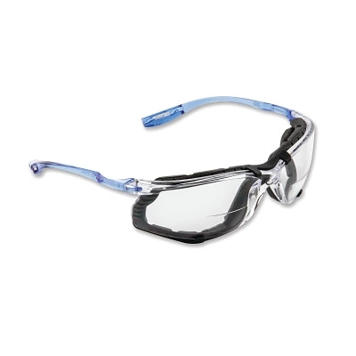 3M Virtua™ CCS Protective Eyewear, Clear Polycarbonate Lens, Anti-Fog, Clear Plastic Frame, Light Blue Temple, +2.0 Diopter (247-VC220AF)