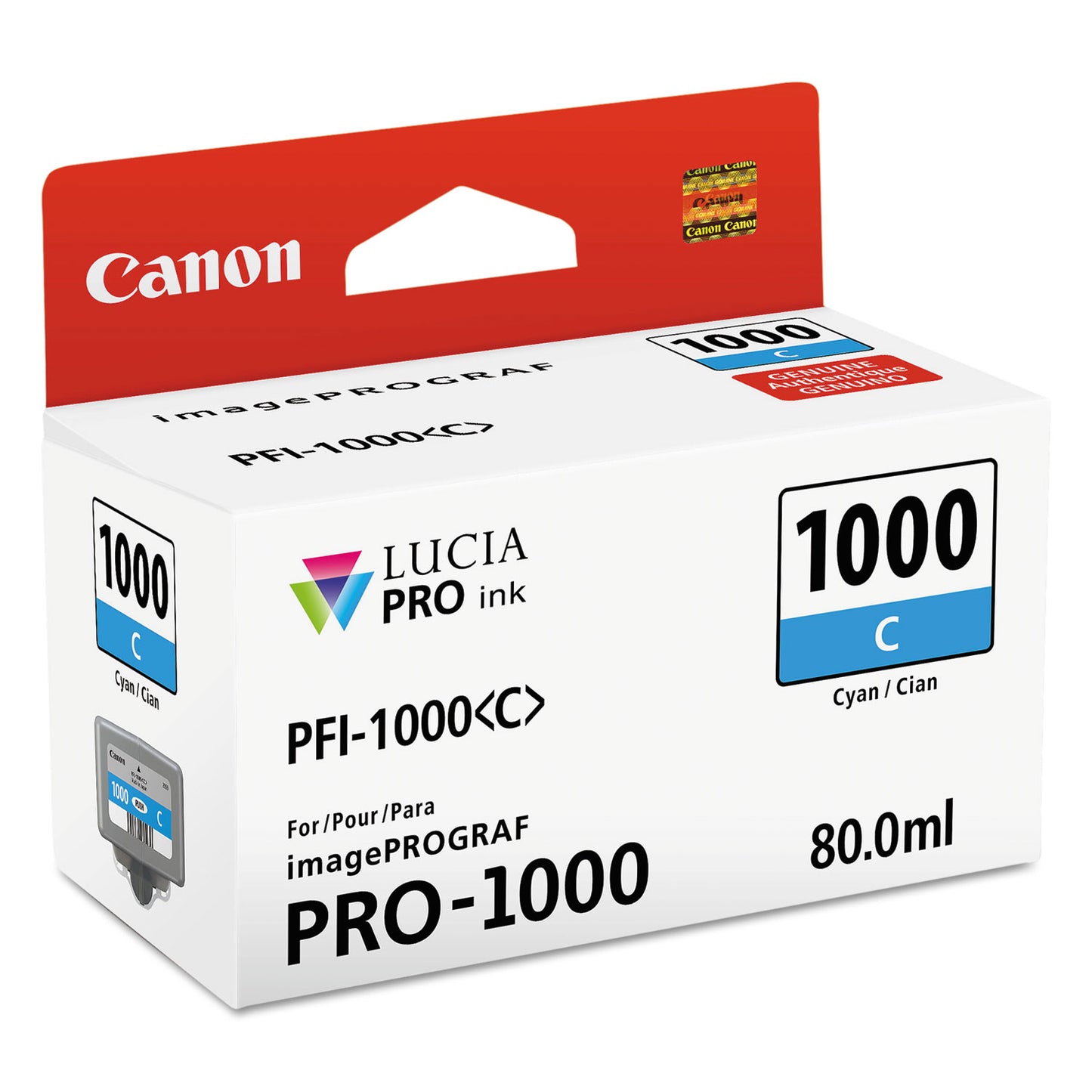Canon® 0547C002 (PFI-1000) Lucia Pro Ink, Cyan (CNM0547C002)