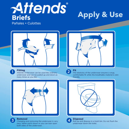 Attends® Stretch Unisex Adult Incontinence Brief Large / X-Large Disposable Heavy Absorbency (981738_BG)