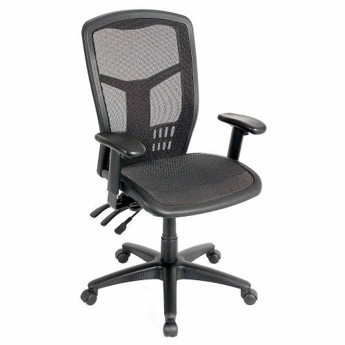 Interion Office Chair With High Back & Adjustable Arms, Mesh, Black (WB248622)