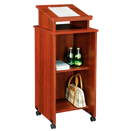Interion Mobile Podium / Lectern in Mahogany Finish (WB248630MH)