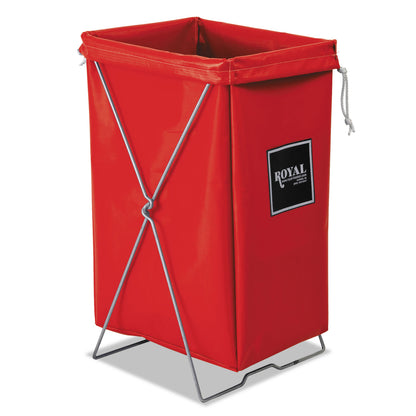 Royal Basket Trucks Hamper, Hamper Bag and Stand, 30 gal, 15w x 16d x 30h, Steel/Vinyl, Red (RBTR00RRXHBK)