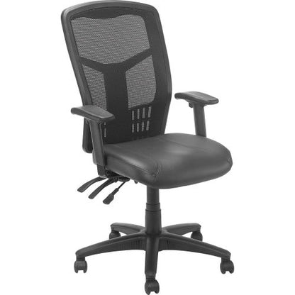 Interion Mesh Office Chair With High Back & Adjustable Arms, Leather, Black (WB249051)