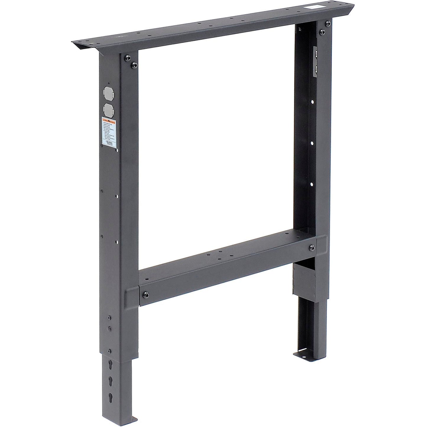 Global Industrial Adjustable Height Steel C-Channel Leg For Workbench, 36"D, Black, Each (WB249508BK)