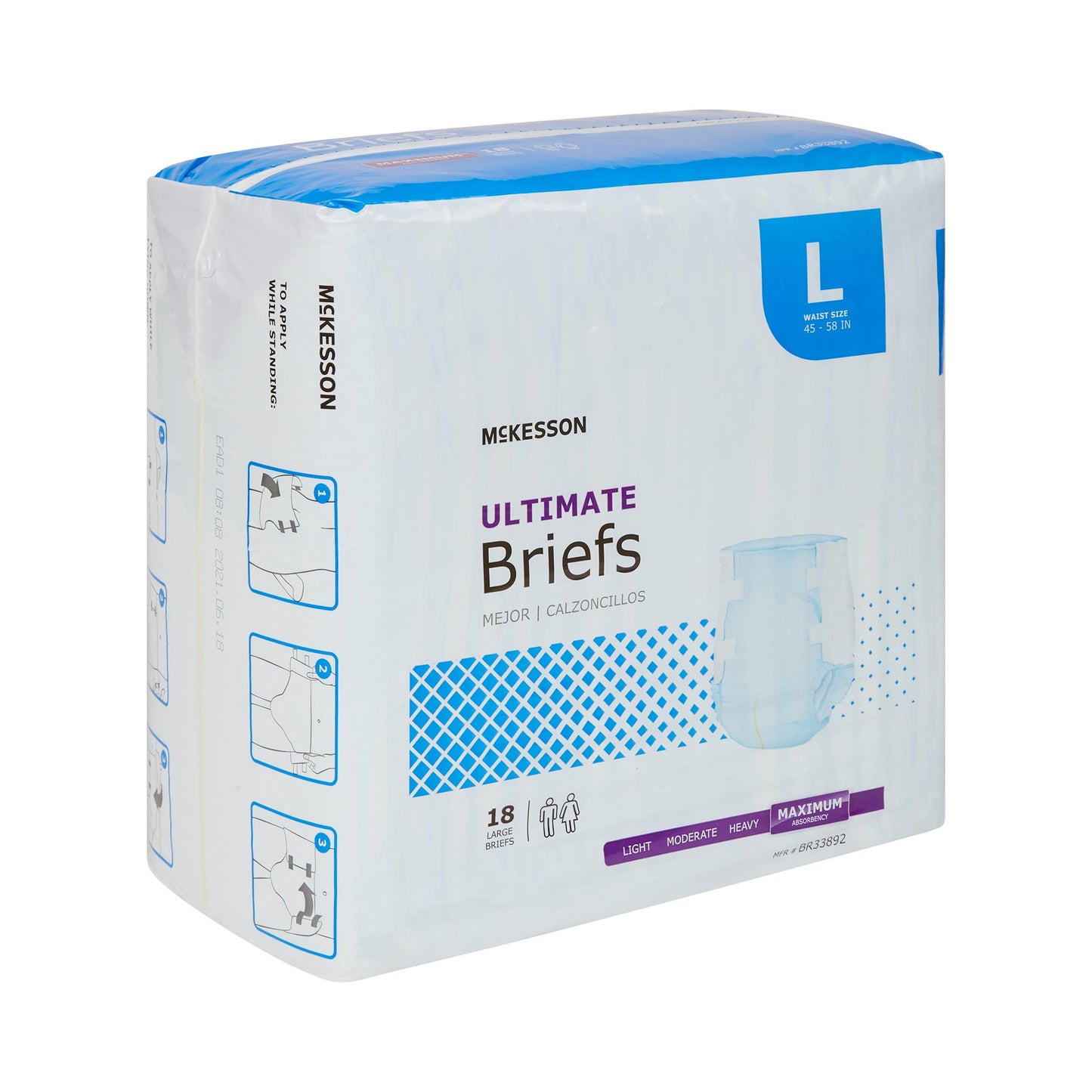 McKesson Unisex Adult Incontinence Brief Large Disposable Heavy Absorbency (1123845_CS)