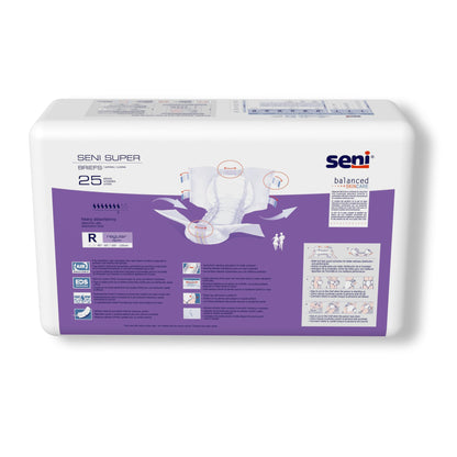 Seni® Super Unisex Adult Incontinence Brief Regular Disposable Heavy Absorbency (1163851_PK)