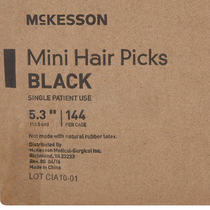 McKesson Mini Hair Pick 5.3 Inch Black Polypropylene (906053_BX)