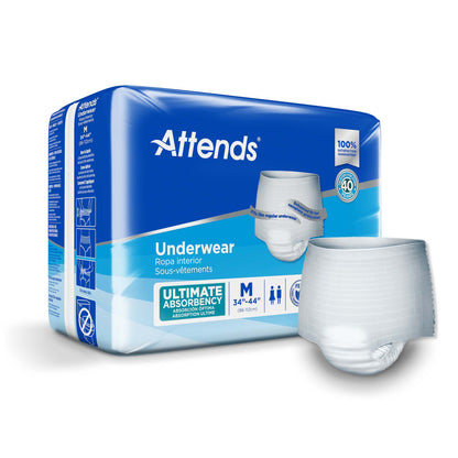 Attends® Unisex Adult Absorbent Underwear Pull On with Tear Away Seams Medium Disposable Heavy Absorbency (848957_BG)
