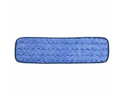Hospeco® MicroWorks® Microfiber Flat Mop w/Hook and Loop Back, Blue, 18", Pack of 12 (HOS2504-MFFP-18BS)