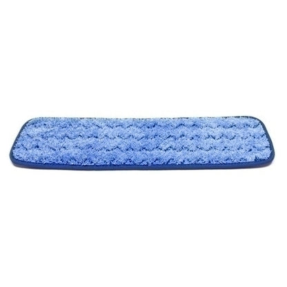 Hospeco® MicroWorks® Microfiber Flat Mop w/Hook and Loop Back, Blue, 18", Pack of 12 (HOS2504-MFFP-18BS)