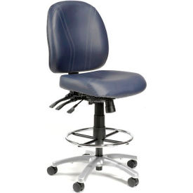 Interion Vinyl Stool - 8 Way Adjustable - Blue (WB250685BL)