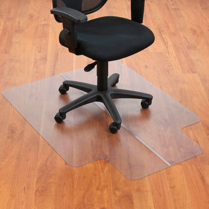 Interion Office Chair Mat for Hard Floor - 36"W x 48"L with 20" x 10" Lip - Straight Edge (WB250797)