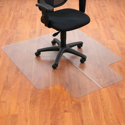 Interion Office Chair Mat for Hard Floor - 45"W x 53"L with 25" x 12" Lip - Straight Edge (WB250798)