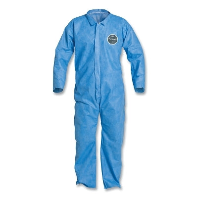 Dupont Proshield® 10 Coverall, Collar, Open Wrists and Ankles, Zipper Front, Storm Flalp, Blue, Medium (251-PB120SB-MD)