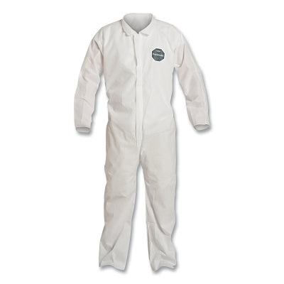 Dupont Proshield® 10 Coverall, Collar, Open Wrists and Ankles, Zipper Front, Storm Flap, White, 2X-Large (251-PB120SW-2XL)