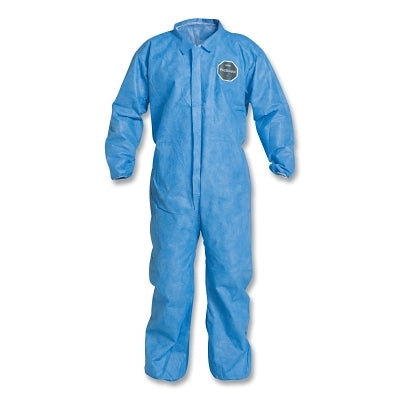 Dupont Proshield® 10 Coverall, Collar, Elastic Wrists and Ankles, Zipper Front, Storm Flap, Blue, 2X-Large (251-PB125SB-2XL)
