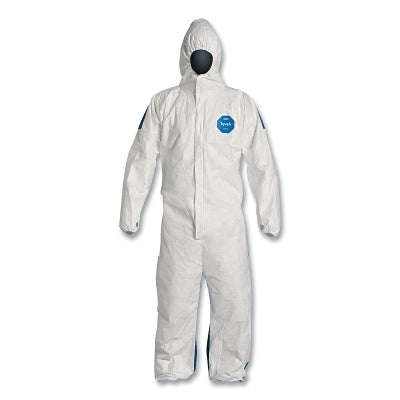 Dupont Tyvek 400D Coveralls with Attached Hood, Blue/White, Medium (251-TD127S-MD)