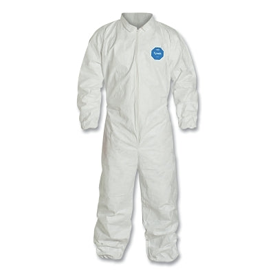 Dupont Tyvek® 400 Coveralls, Serged Seams, Collar, Elas Waist, Elas Wrists/Ankles, Front Zip, Storm Flap, WH, 6XL, Std (251-TY125S-6X)