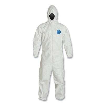 Dupont Tyvek® 400 Coveralls, Serged Seams, Attached Hood, Elas Waist, Elas Wrists/Ankles, Front Zip, Storm Flap, WH, XL, VP (251-TY127SWHXL0025VP)