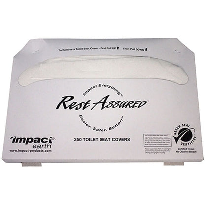 Impact® Rest Assured® Green Seal Half Fold Toilet Seat Covers, 250/Pack, 10 Packs/Case (IMP25121973)