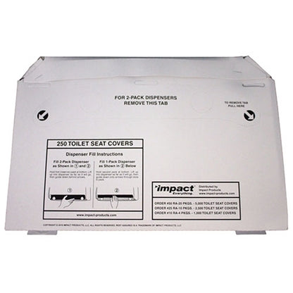 Impact® Rest Assured® Green Seal Half Fold Toilet Seat Covers, 250/Pack, 10 Packs/Case (IMP25121973)