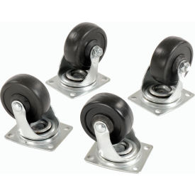 Global Industrial Set of (4) Swivel 4" Replacement Casters for Hardwood Dolly 1200 Lb. Cap. (WB251445)