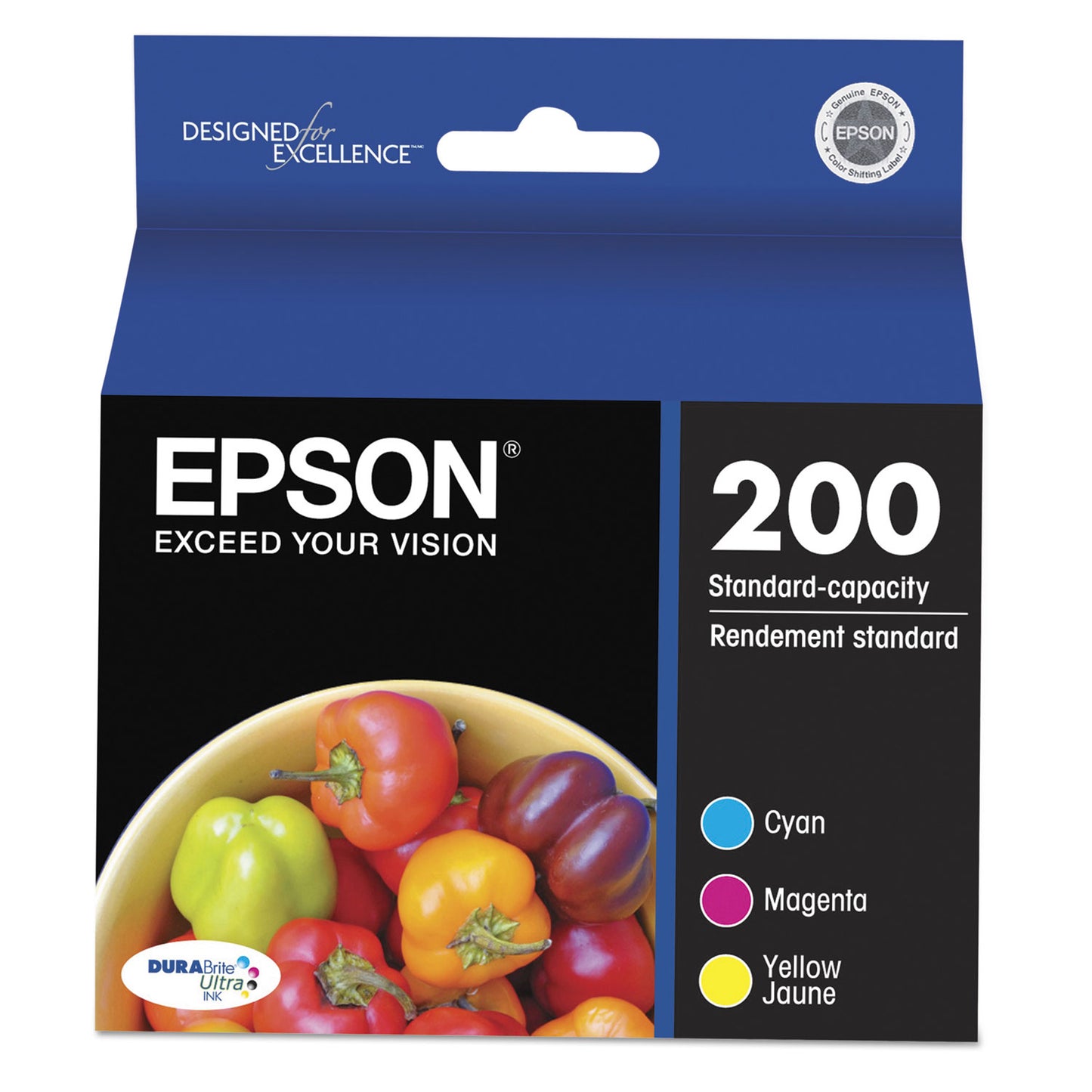 Epson® T200520-S (200) DURABrite Ultra Ink, 165 Page-Yield, Cyan/Magenta/Yellow (EPST200520S)