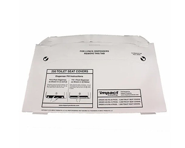 Impact® Rest Assured® Green Seal Half Fold Seat Covers, 250/Pack, 20 Packs/Case (IMP25187973)