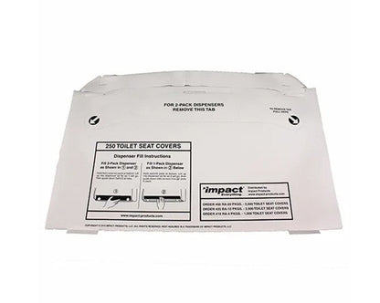Impact® Rest Assured® Green Seal Half Fold Seat Covers, 250/Pack, 20 Packs/Case (IMP25187973)