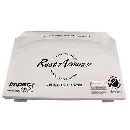 Impact® Rest Assured® Green Seal Half Fold Seat Covers, 250/Pack, 20 Packs/Case (IMP25187973)