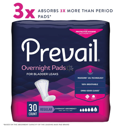 Prevail® Overnight Bladder Control Pad 16 Inch Length Heavy Absorbency Polymer Core One Size Fits Most (1041815_CS)