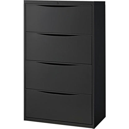 Interion 4 Drawer Premium Lateral File Cabinet, Letter & Legal Size, 30"W x 18"D x 52"H, Black (WB252467BK)