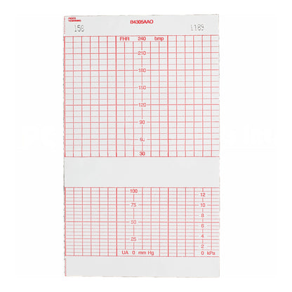 Life Trace® Recording Chart Paper Z-Fold Red Grid (949249_RL)