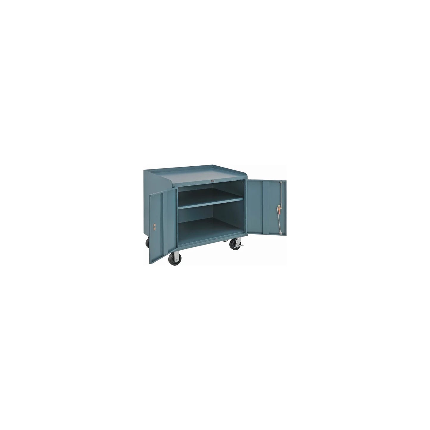 Global Industrial Mobile Service Bench Cabinet w/ Steel Square Edge Top, 36"W x 26"D, Gray (WB253755)