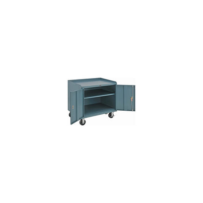 Global Industrial Mobile Service Bench Cabinet w/ Steel Square Edge Top, 36"W x 26"D, Gray (WB253755)