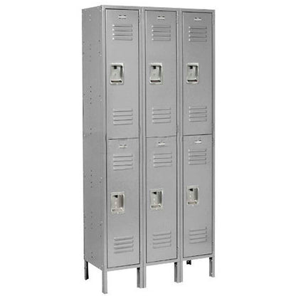 Global Industrial Infinity 2-Tier 6 Door Locker, 36"W x 12"D x 78"H, Gray, Unassembled (WB254124GY)