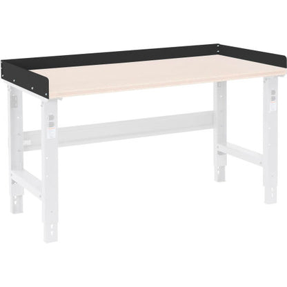 Global Industrial Back and End Stops For Workbench Top - 60"W x 30"D x 3"H - Black (WB254718BK)