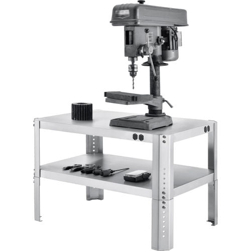 Global Industrial Adjustable Height Machine Stand, 430 Stainless Steel, 36"W x 24"D x 18-24"H (WB254844SS)