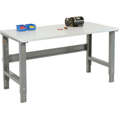 Global Industrial 48x30 Adjustable Height Workbench C-Channel Leg - ESD Square Edge Gray (WB237344)
