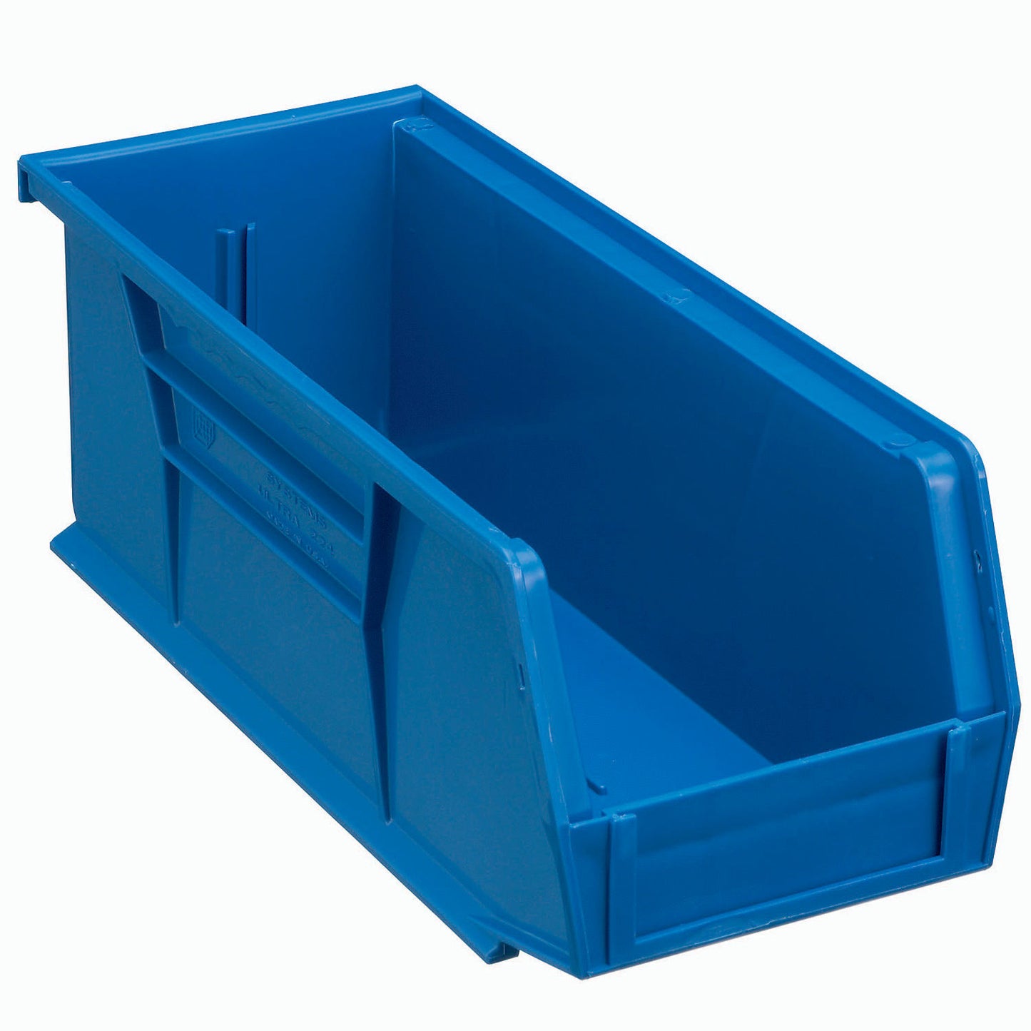 Global Industrial Plastic Hang & Stack Bin, 10-7/8"L x 4-1/8"W x 4"H, Blue (WB269688BL)