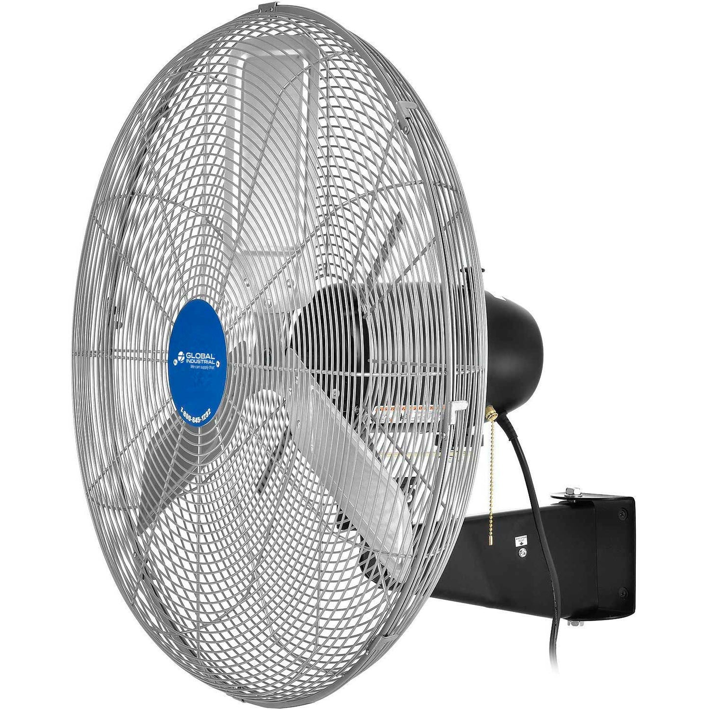 Global Industrial 24" Deluxe Oscillating Wall Mount Fan, 3 Speed, 8,650 CFM, 1/2 HP (WB258321)
