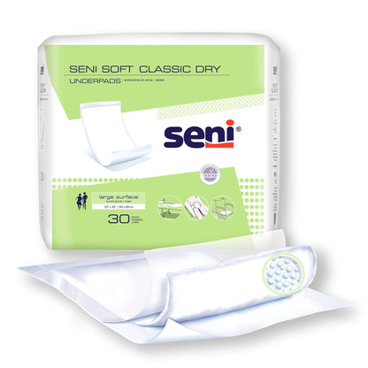 Seni® Soft Classic Dry Disposable Underpad 23 X 35 Inch Cellulose Pulp Light Absorbency (1163831_PK)