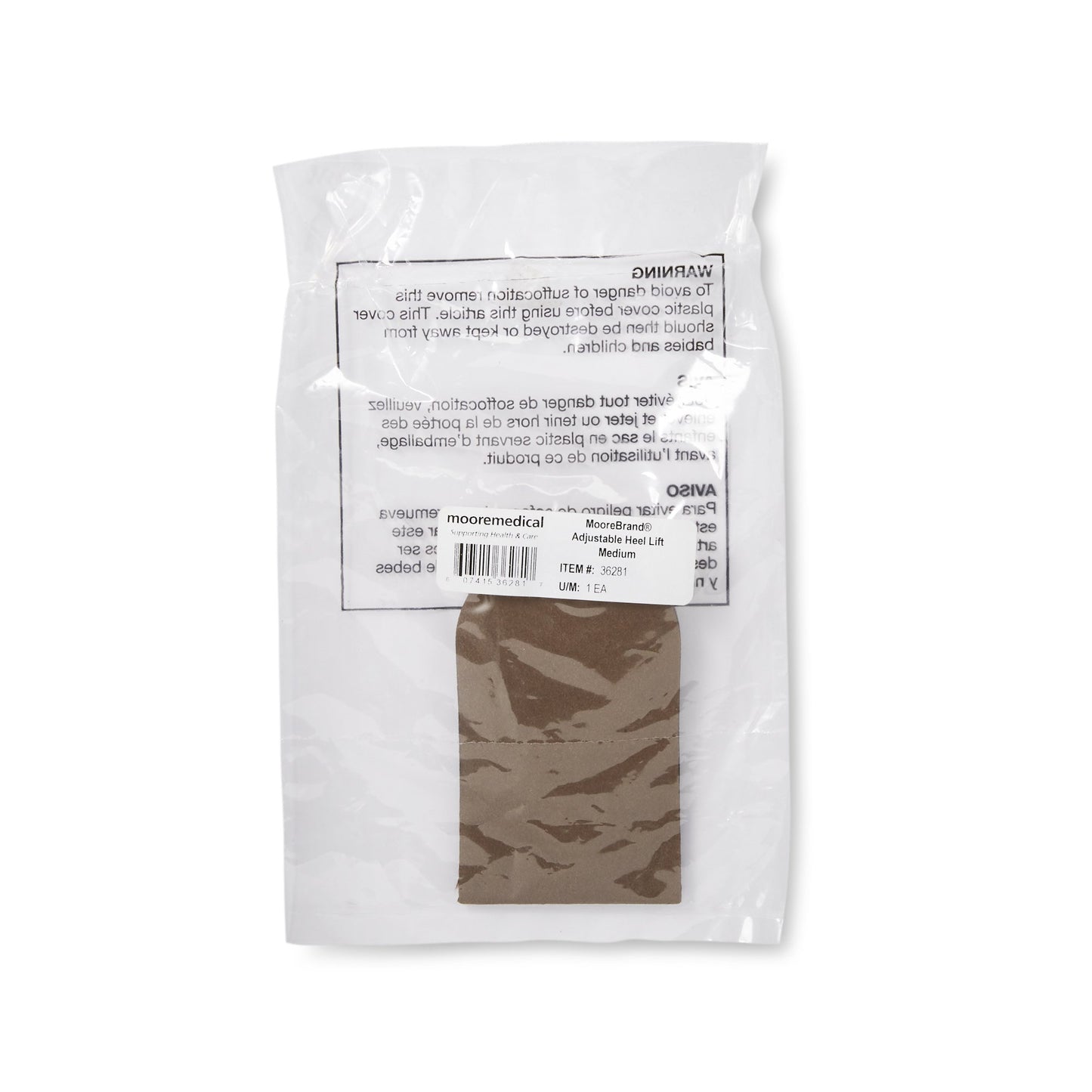 McKesson Heel Lift Leg Lifter Foam Core / Suede Top Female 8 to 11 / Male 6 to 9 Passion Mocha (1104494_CS)
