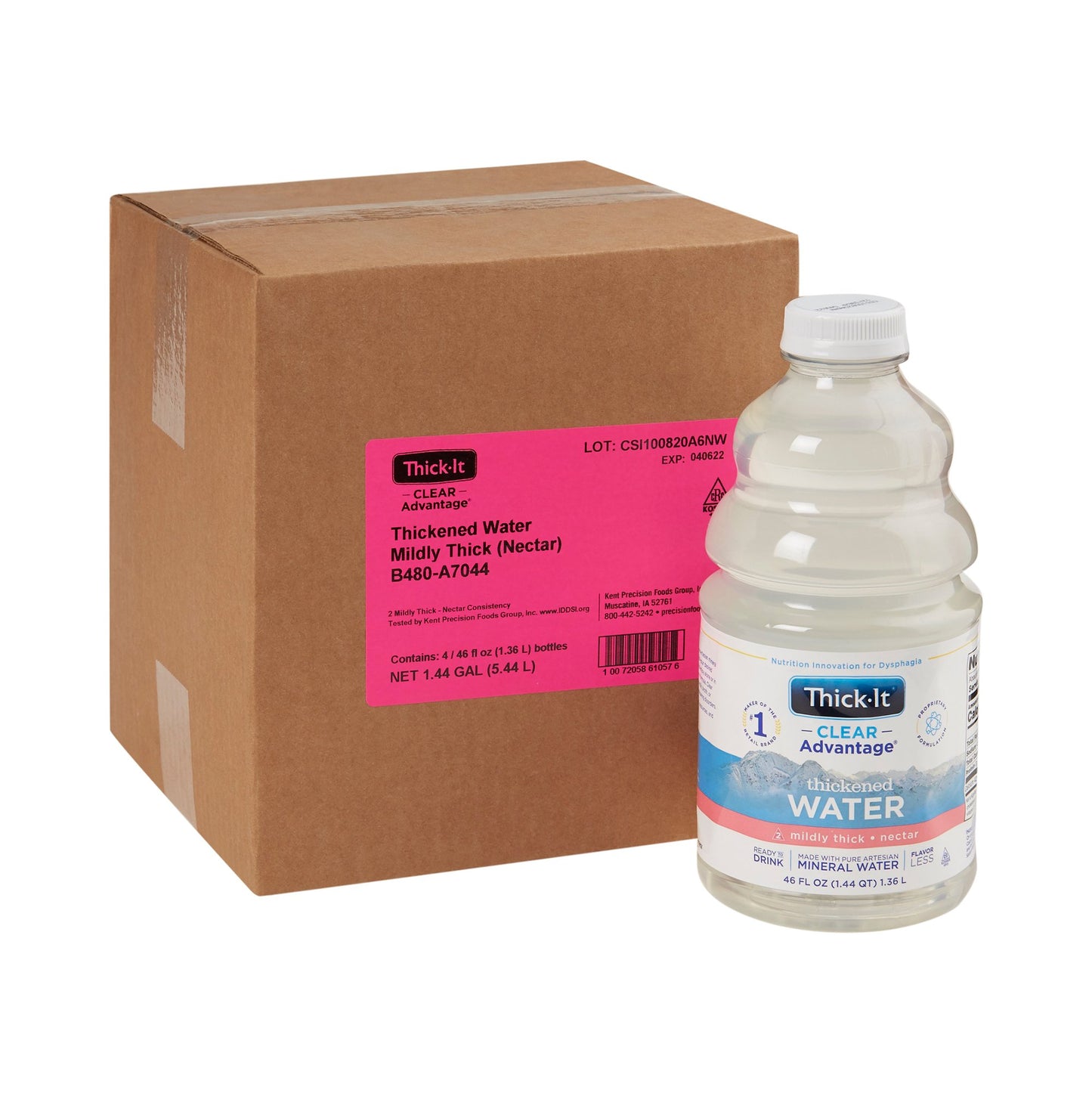 Thick-It® Clear Advantage® Thickened Water 46 oz. Bottle Unflavored Liquid IDDSI Level 2 Mildly Thick (886649_CS)