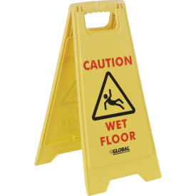 Global Industrial Floor Sign 2 Sided - Caution Wet Floor (WB261725)