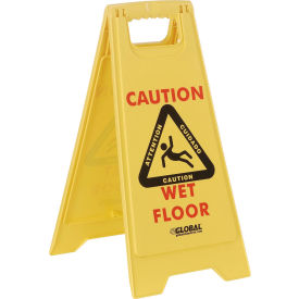 Global Industrial Floor Sign 2 Sided Multi-Lingual - Caution (WB261726)