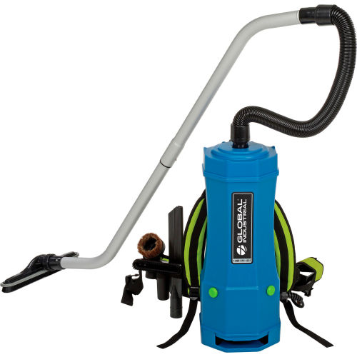 Global Industrial HEPA Backpack Vacuum w/ 8-Piece Tool Kit, 1-1/2 Gallon Capacity (WB261930)